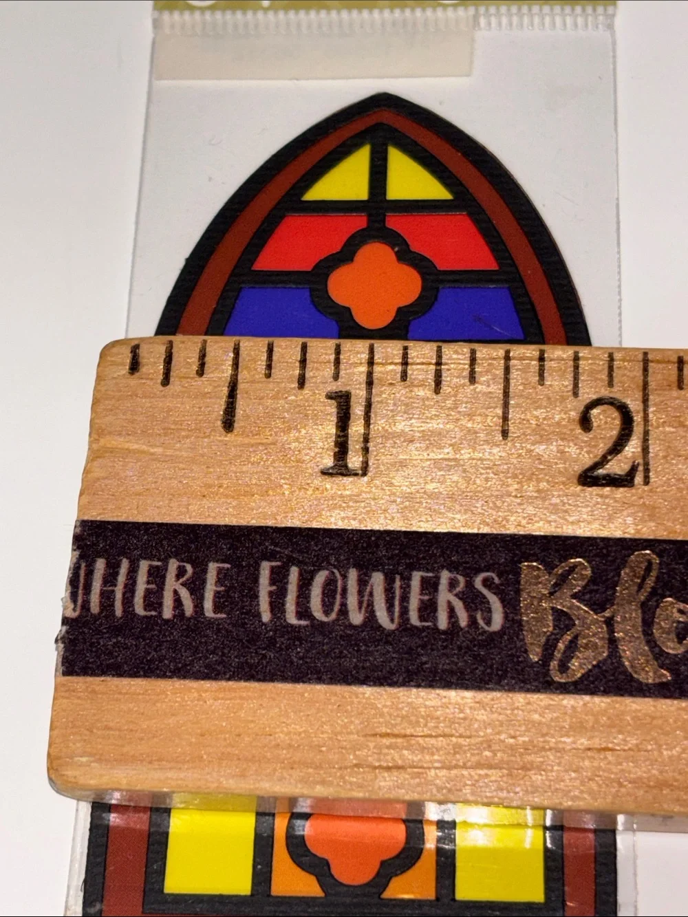 Jolee's By You Stained Glass Church Window EMBELLISHMENT - Purple, Yellow, Orang